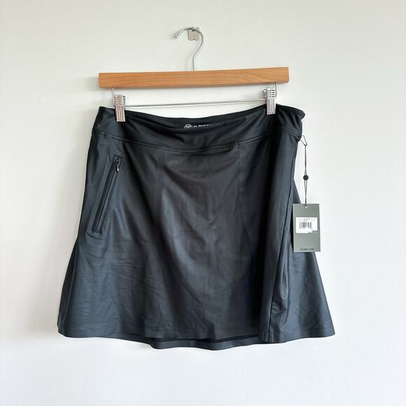 G/Fore Effortless Mid Rise Side Zip Activewear Golf Skort Black L NWT - Picture 1 of 8